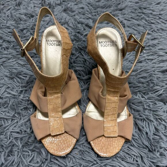 Mootsies Tootsies Open Toe Heels Size 7.5 - Picture 1 of 7